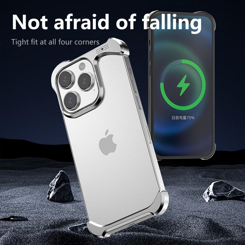 Luxury Irregular Aluminum Alloy Shockproof Phone Case for Apple iPhone 17 Pro Max/17 Air/ 16 Plus/ 15 Pro - Reinforced Bumper with Aromatherapy Design