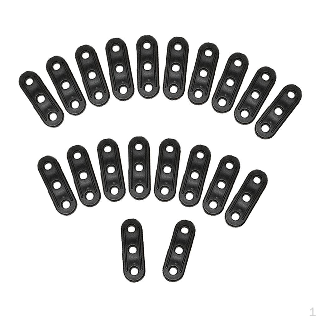 20 Pieces Ultralight Guyline Cord Adjuster with 3 Holes Camping Hiking Backpacking Outdoor