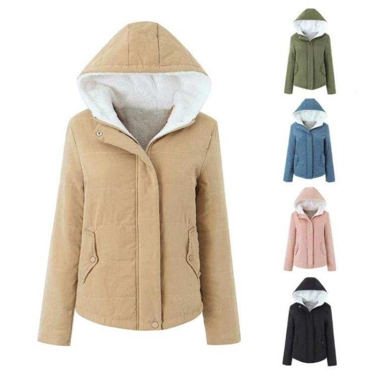 Neue Winter Damen Kapuzen Baumwolljacke Dick Gepolstert Langarm Brot Kleidung Herbst College Stil Mäntel