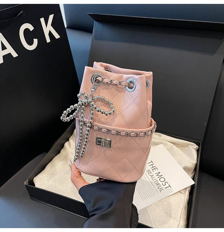 

Весна новая легкая сумка для мобильного телефона ромбовидная цепочка на одно плечо подмышечная сумка сумка через плечо розовый