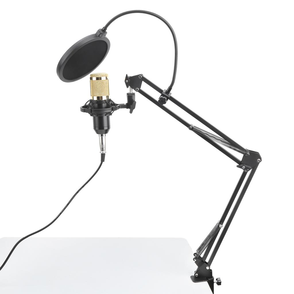 BM800 Condenser Microphone Studio Recording Kits with Adjustable Stand for V8 Sound Card