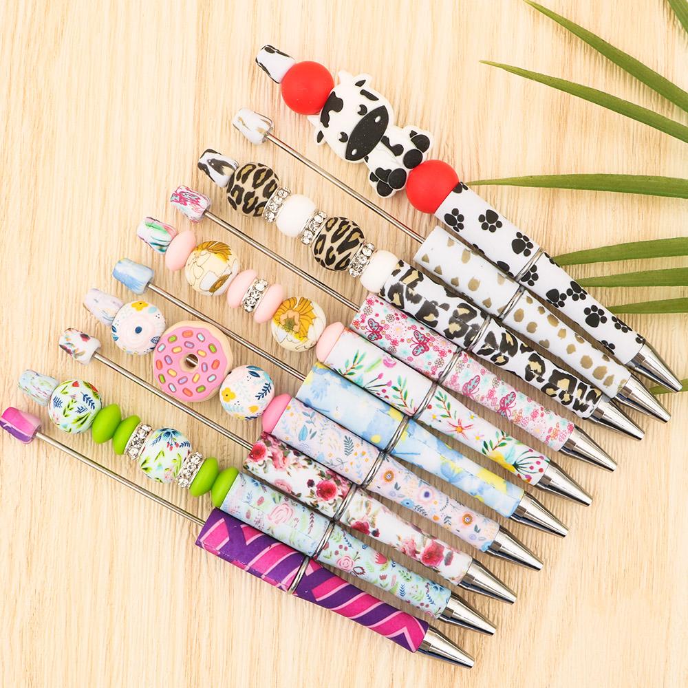 20Pcs/Bag 15MM Printed Silicone Beads Mixed For DIY Jewelry, Bracelets, Keychains, Etc