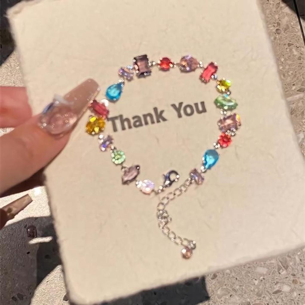 

Women s Candy Rainbow Crystal Cubic Bracelet Candy Crystal