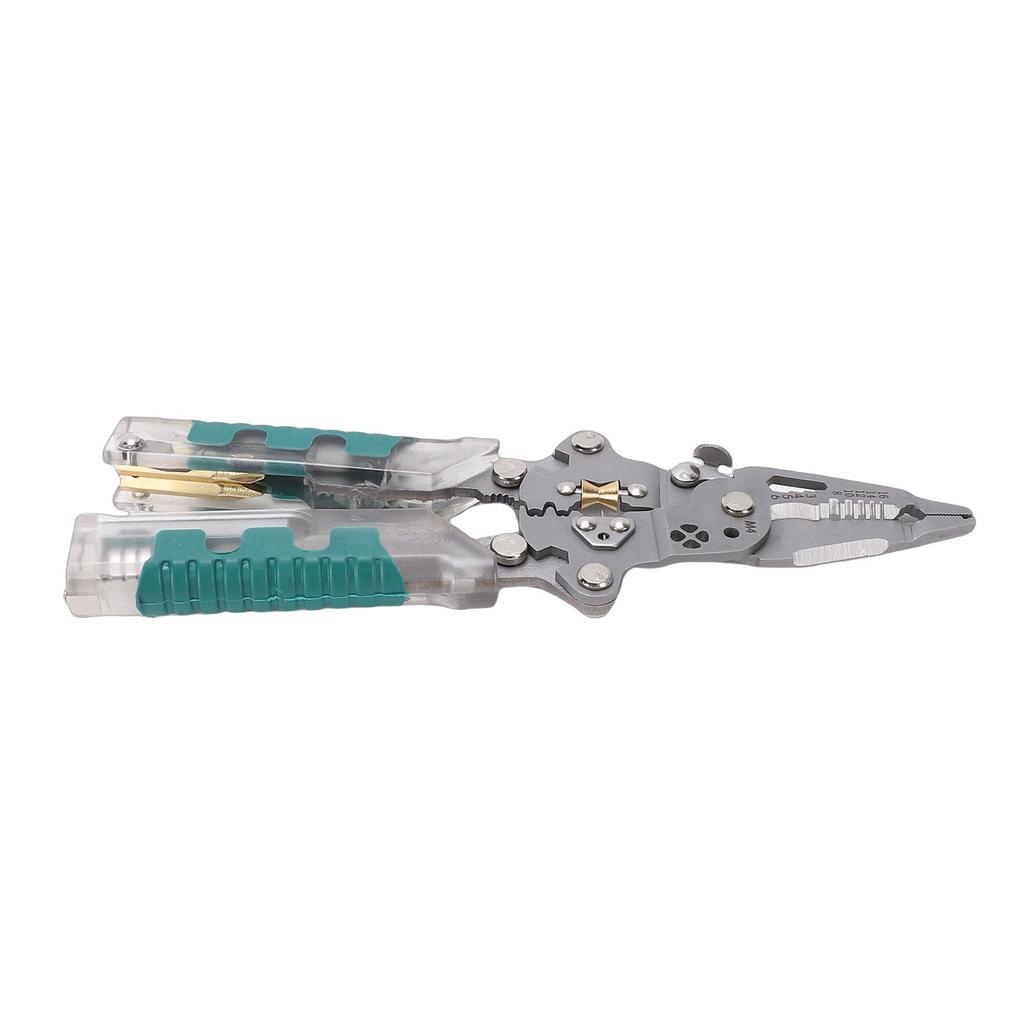 Wire Stripping Pliers 12 In 1 Stripper Tool with Voltage Tester Reminder Foldable Heavy Duty Electrical Pliers Wire