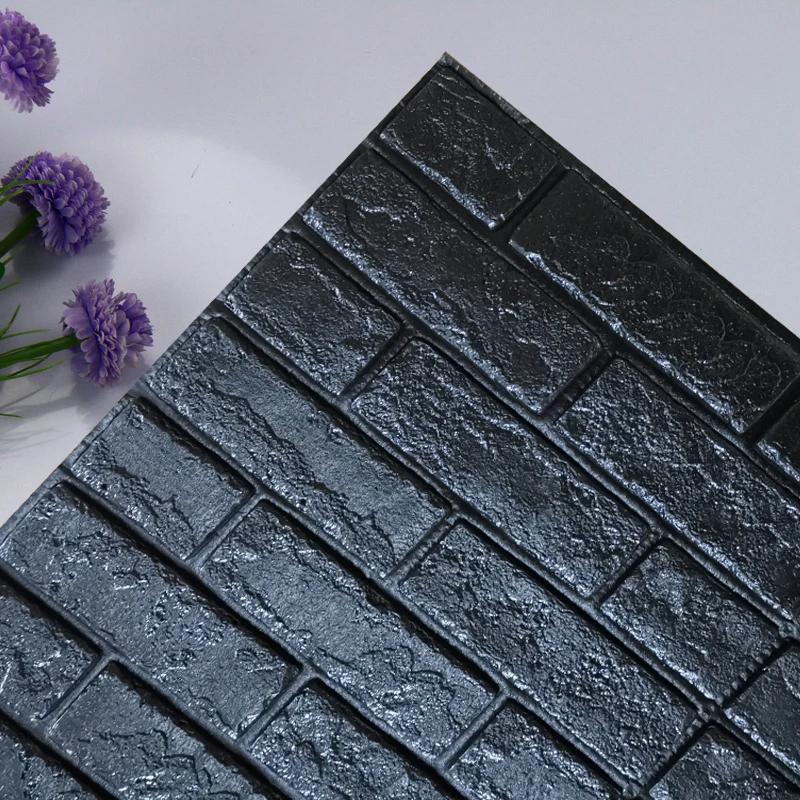 10/25pcs 3D Foam Wall Stickers Waterproof Self Adhesive Wallpaper Sticky Panels for Bedroom Living Decor Room Kitchen Bathroom D