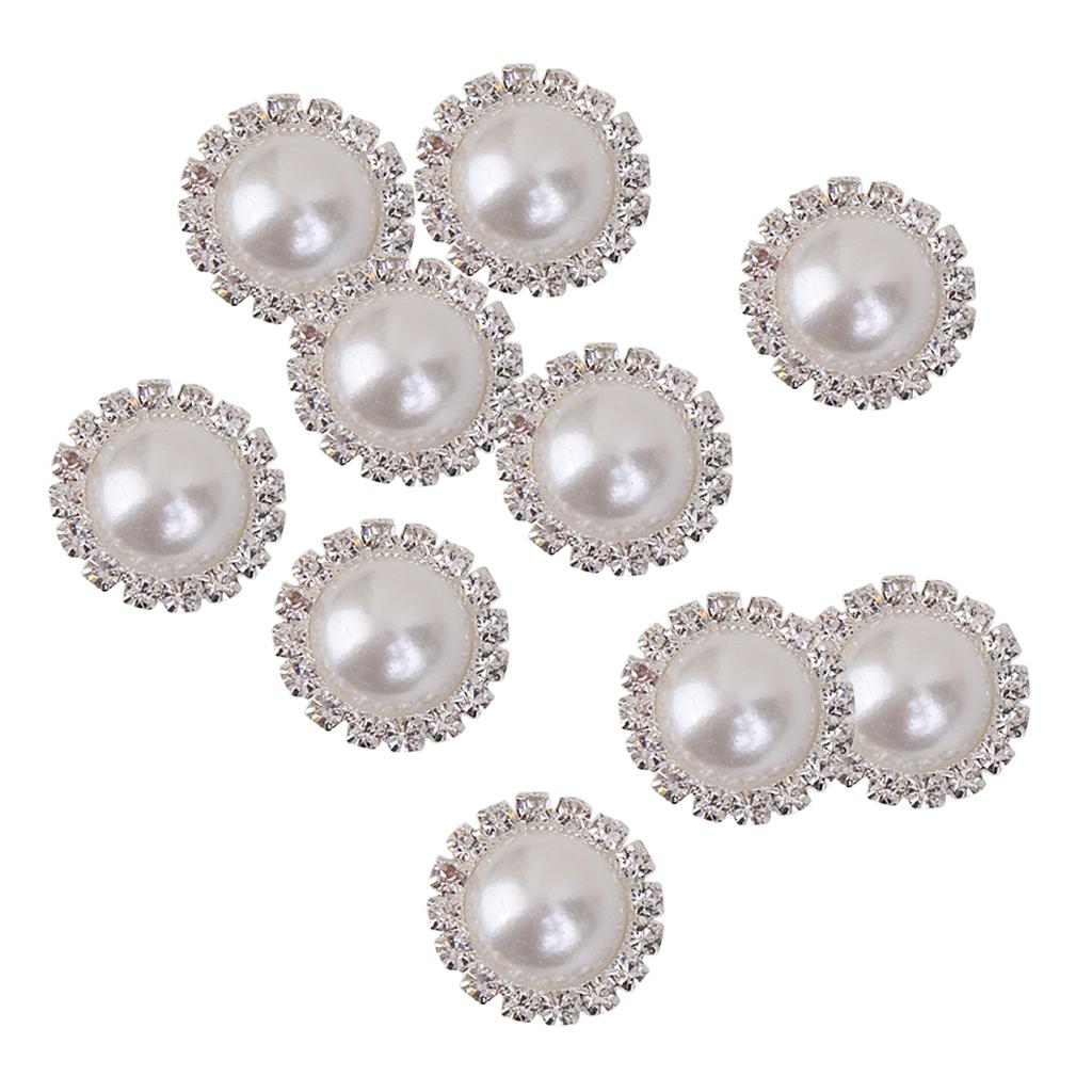 Bulk of Crystal Rhinestone Pearl Shank Buttons Flower Embellishment Sewing Craft Wedding Scrapbooking