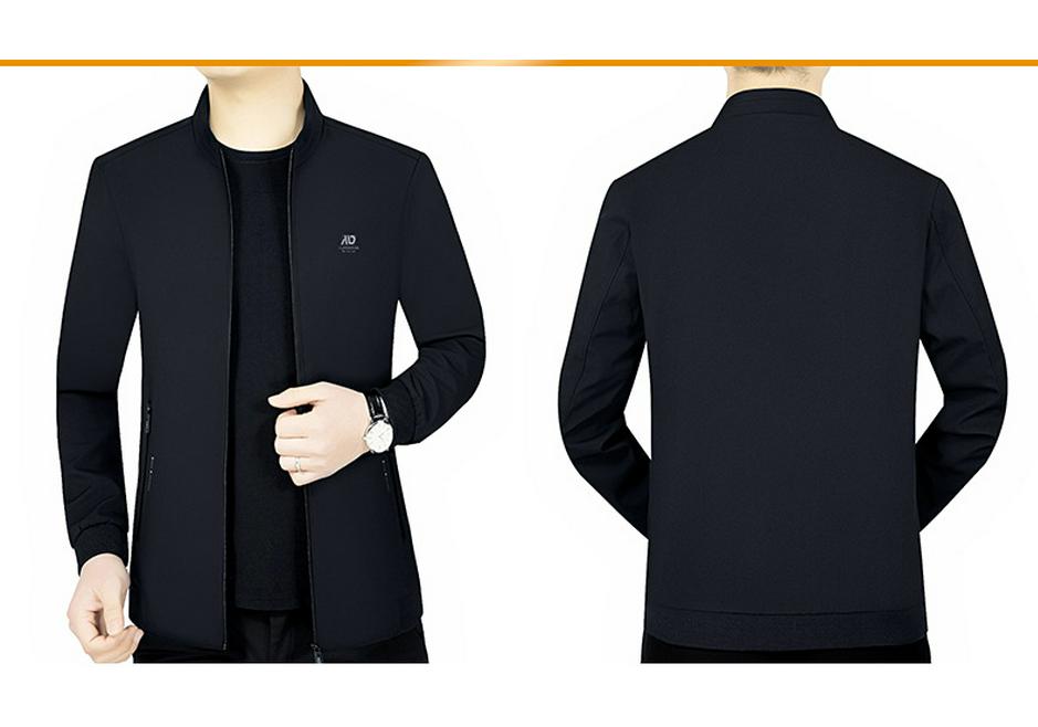 2024 Men's Versatile Stand Collar Jacket - Spring/Autumn Fashion, Solid Color, Thin and Casual