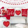 GEEORY Valentines Day Pillow Covers 18x18 Set of 4 Valentines Day Decor Polka Dot Red Love Heart Truck Hello Valentine Pillows Decorative Throw