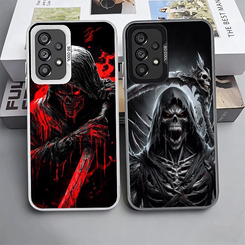 Death Grim Reaper Skull Scythe Soft Phone Case for Samsung A17 A16 A15 A14 A13 A57 A56 A55 A54 A53 A37 A36 A35 A34 A33 A26 A25 A