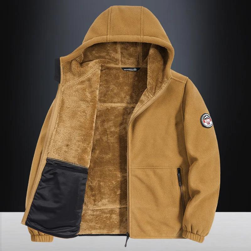Autumn/winter Men's Fleece-lined Jacket Inner Lining Fleece-lined Double Warm Loose Fit Men's Jacket23
