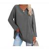 Super Large Multi-color Loose V-neck Women's T-shirt with Drop Shoulder Sleeves