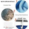 Adorable Cartoon Snail Shower Curtain For Bathroom Decor Blue Background With White Hearts Pattern Waterproof Fabric Easy Instal