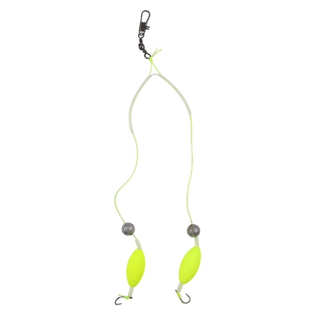 Attractive Silver Finish Double-Hook Rig Fishing Hooks Increased Hook-Up Rates