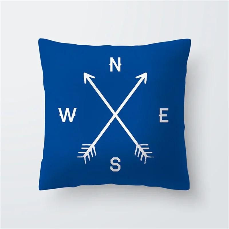 Nordic Geometric Navy Blue Cushion Covers Polyester Modern Deep Blue Pillow Case Livingroom Decorative Sofa Throw Pillows Cover