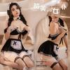 Erotic Maid Role Play Lingerie Set - Plus Size, Bust Enhancing, Quick Release