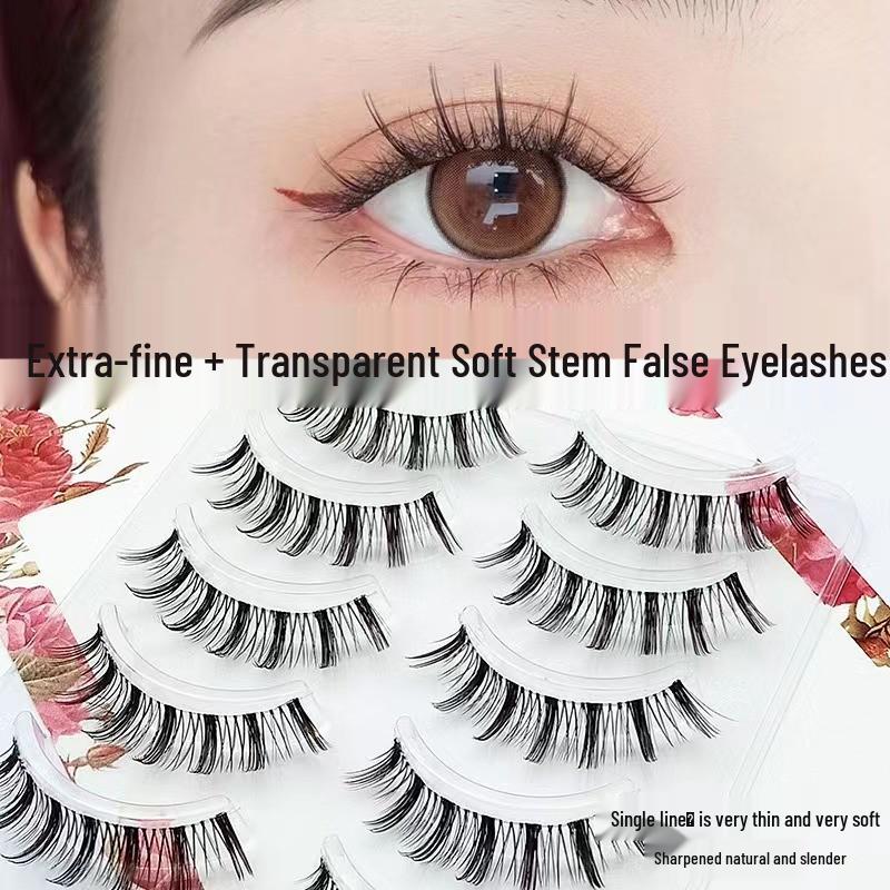 

Dai Fei Yan Natural Long False Eyelashes with Transparent Thin Stem - DFY (5 Pairs)