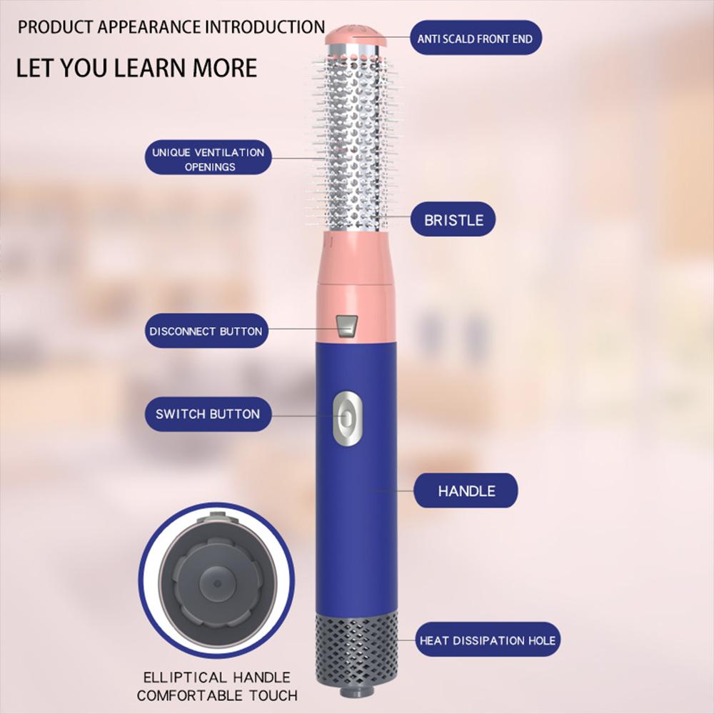 Professional 5-in-1 Hair Dryer Brush Curling Iron with Fast Heating Diffuser & Comb Attachments for Hair Styling