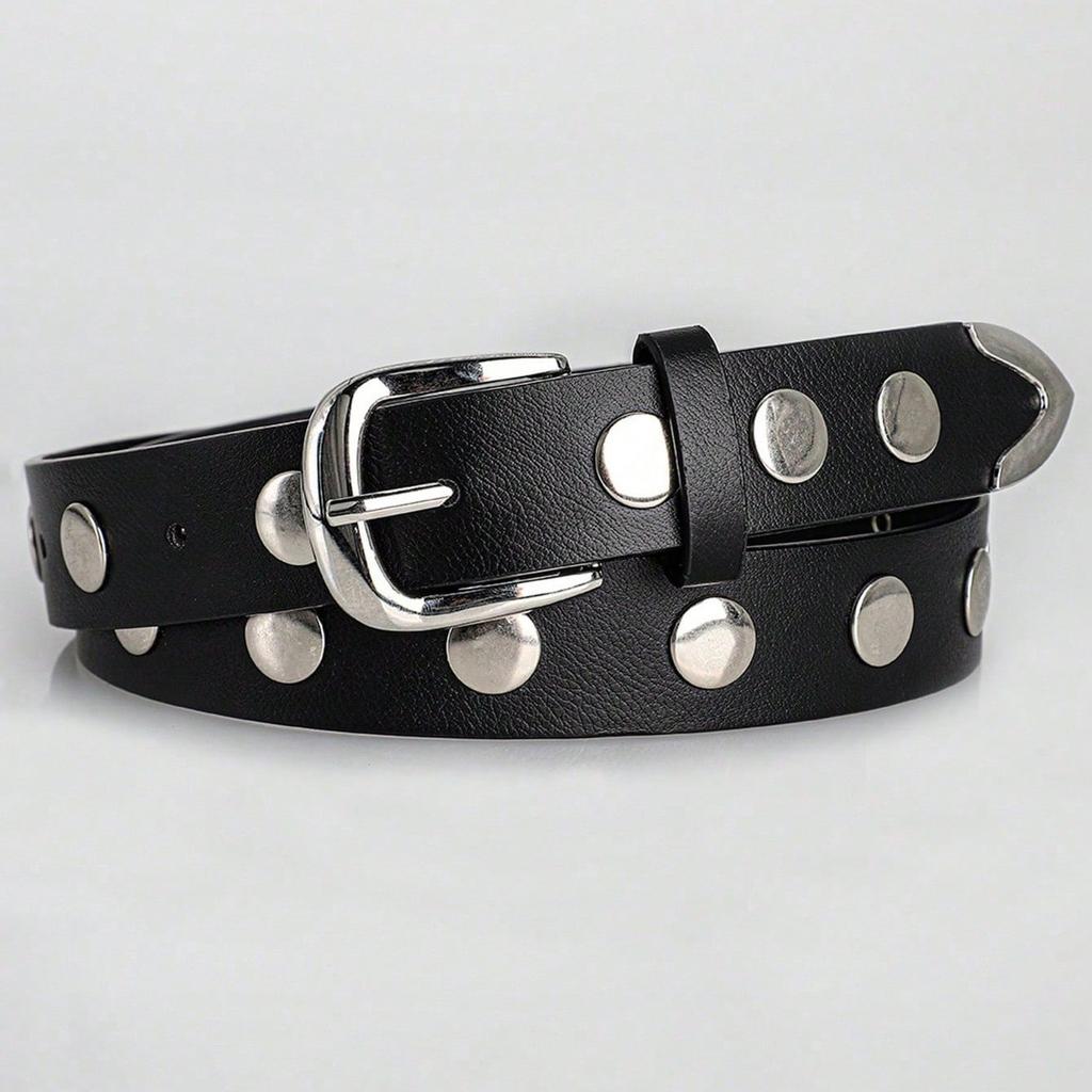 Women's Studded Belt Fashion Punk Style Ladies Belt For Jeans Dress Adjustable Belt Rivet Decorative,Suitable For Casual,Parties