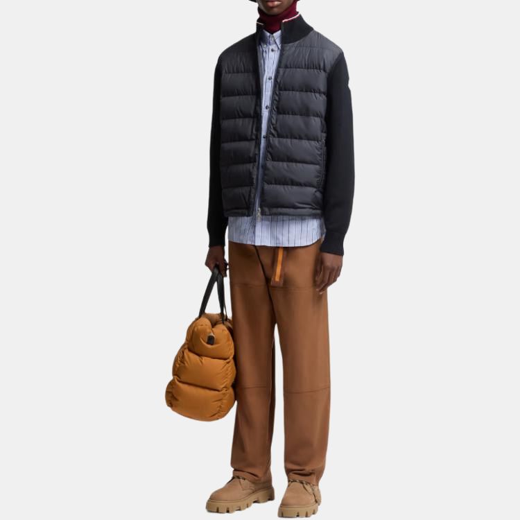 Moncler Padded Corduroy Padded Zip Up Cotton Cardigan Down Jacket Unisex Blue K20919B00003M1367776
