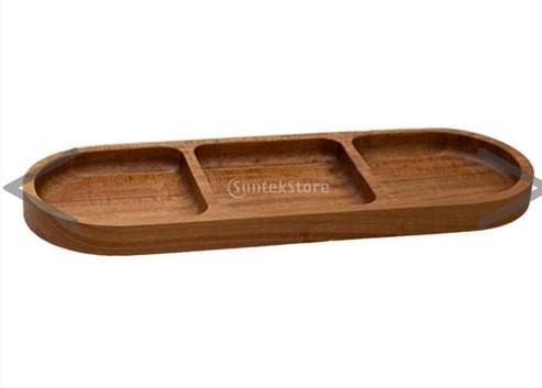 Compartmentalized Serving Board Tableware for Bread Banquet Kitchen Household Restaurant , 3 Grid