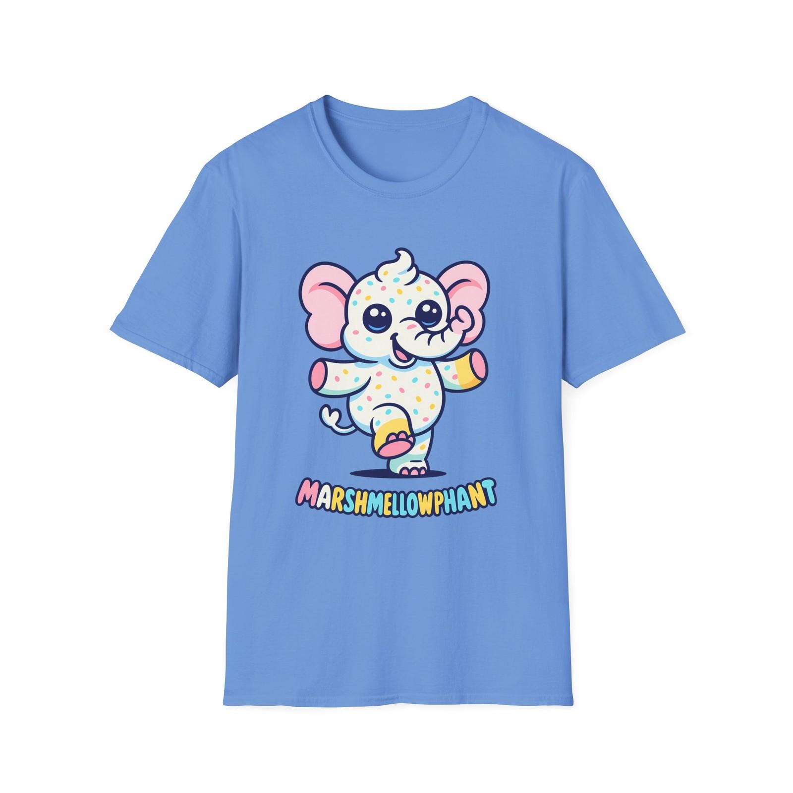 Unisex Softstyle T-Shirt Mens Womens Tees Top Marshmallow Elephant Cartoon Sprinkles Graphic Tee L