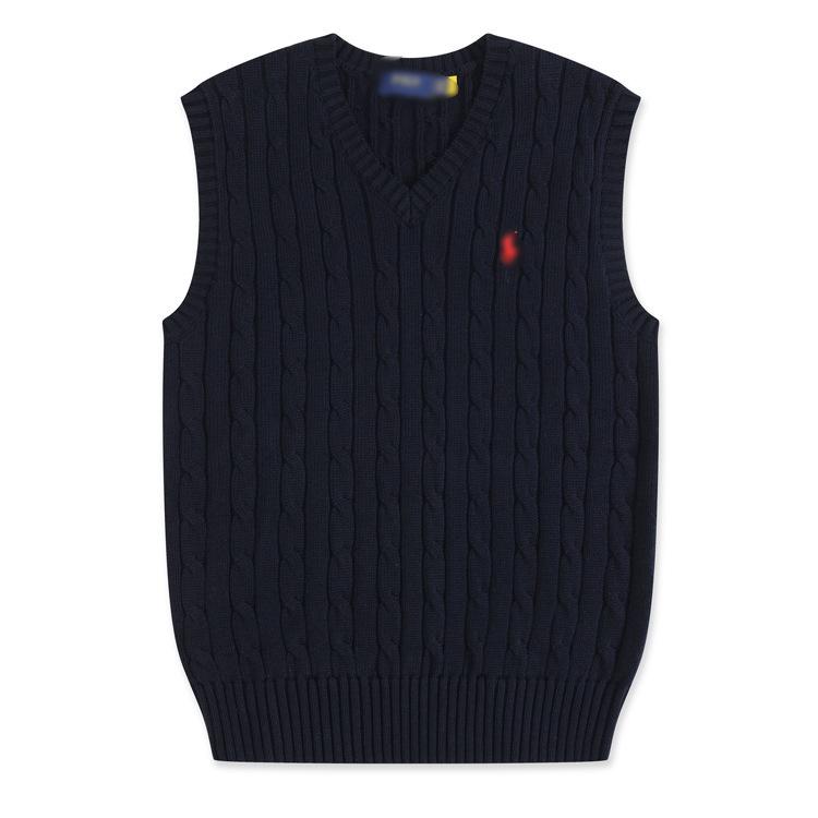Unisex V-neck Embroidered Cable Knit Wool Vest – Lightweight, Breathable, Pure Comfort for Spring and Autumn.