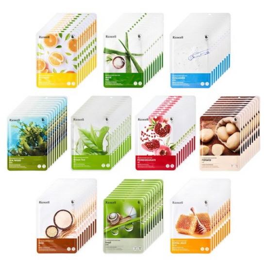 

RICOSCEL Nature Recovery Sheet Mask Set No.1 (100 Sheets) Deep Hydration Facial Mask Pack 100 Sheets