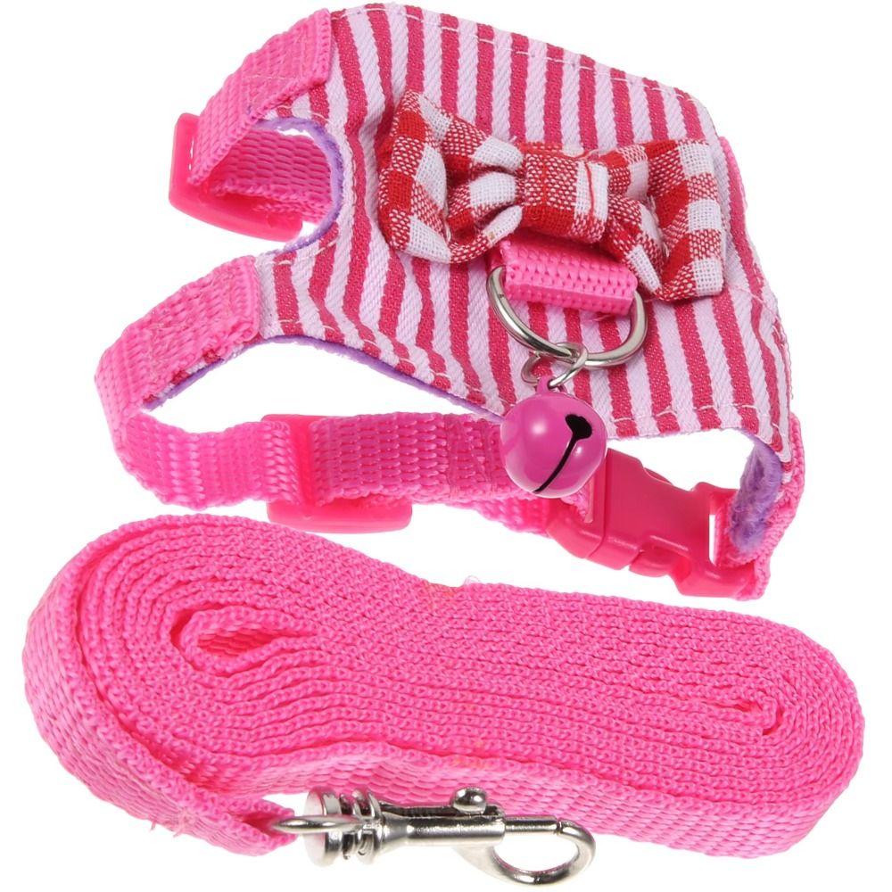 Adjustable Hamster Harness Comfortable Hamster Striped Vest Pet Traction Rope  for Small Animal