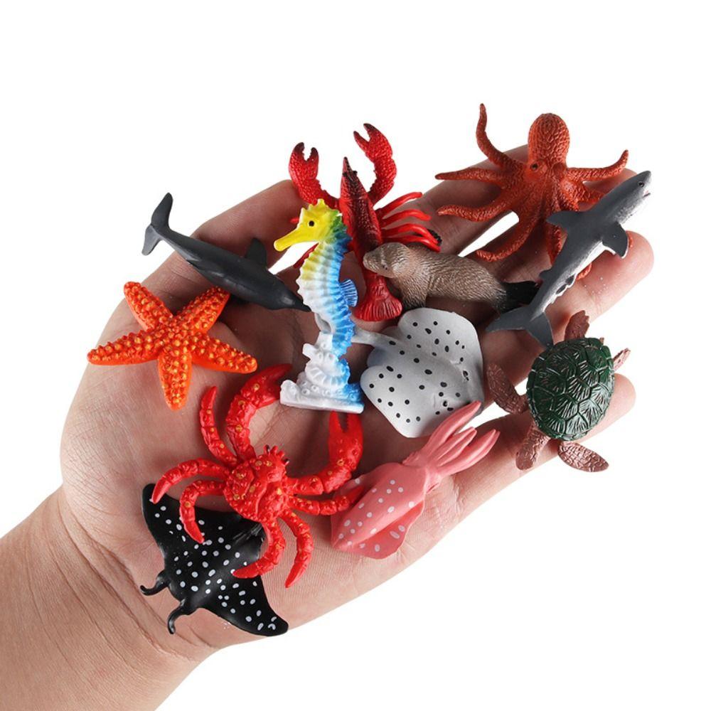 12pcs Plastic Sea Life Animals Model Starfish Simulated Fish Tank Decorations  Kids Birthday Gift