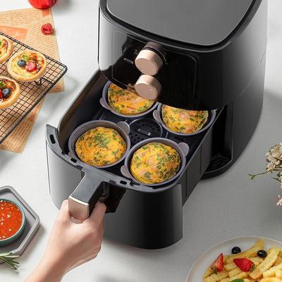 2/4 pezzi Air Fryer Egg Poaching Cups Silicone Cake Muffin Cupcake Stampi Cottura Crema Pasticcera Crostata Torta Dessert Egg Poaching Maker