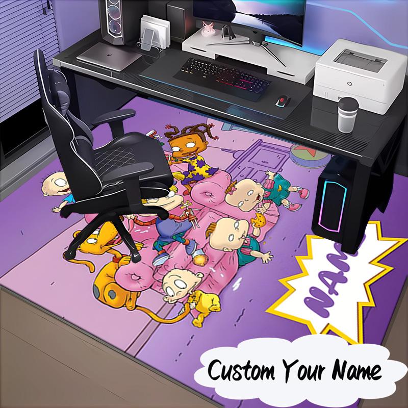 Custom Name Adventure Playroom Rug-rats Rug for Living Room, Game Rooms, Office, Bedroom, Floor Mat Playful Design, fan gifts Christmas decor