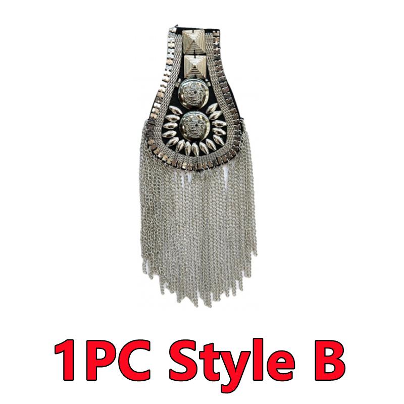 1PC/2PCS Fashion Handmade Shoulder Jewelry Tassel Rhinestones Epaulettes Cloth Accessories Brooch Epaulet Shoulder Brooches Gift