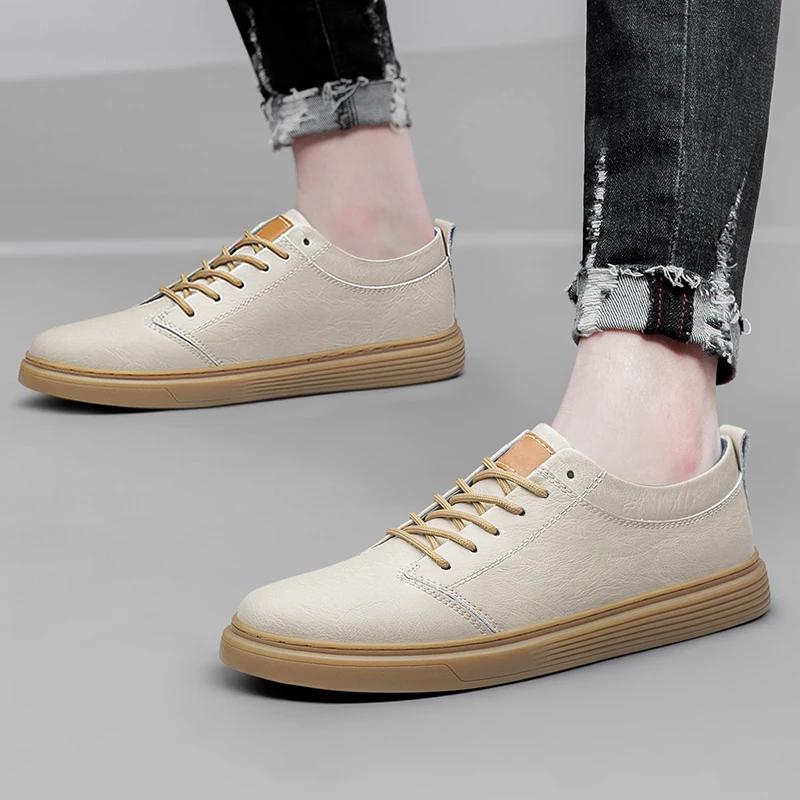 Fashion 2025 New Brand Genuine Leather Mens Walking Sneakers Comfy Designer High End Fashion Lace Up Oxford Shoes Tenis Masculino Flats