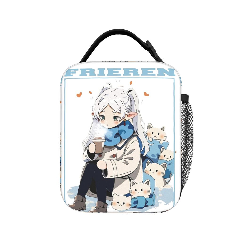 Frieren Manga Insulated Lunch Bags Portable Magician Reusable Thermal Bag Tote Lunch Box Beach Travel Men Women