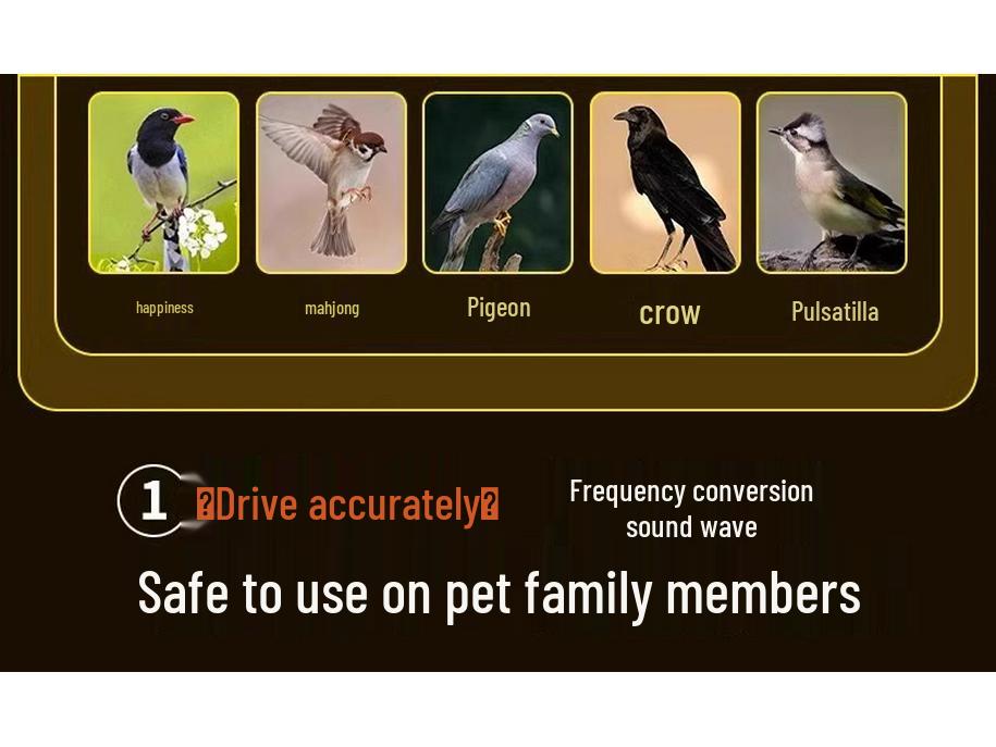 Ultradźwiękowy Automatyczny Odstraszacz Ptaków na Zewnątrz na Balkony i Gołębie