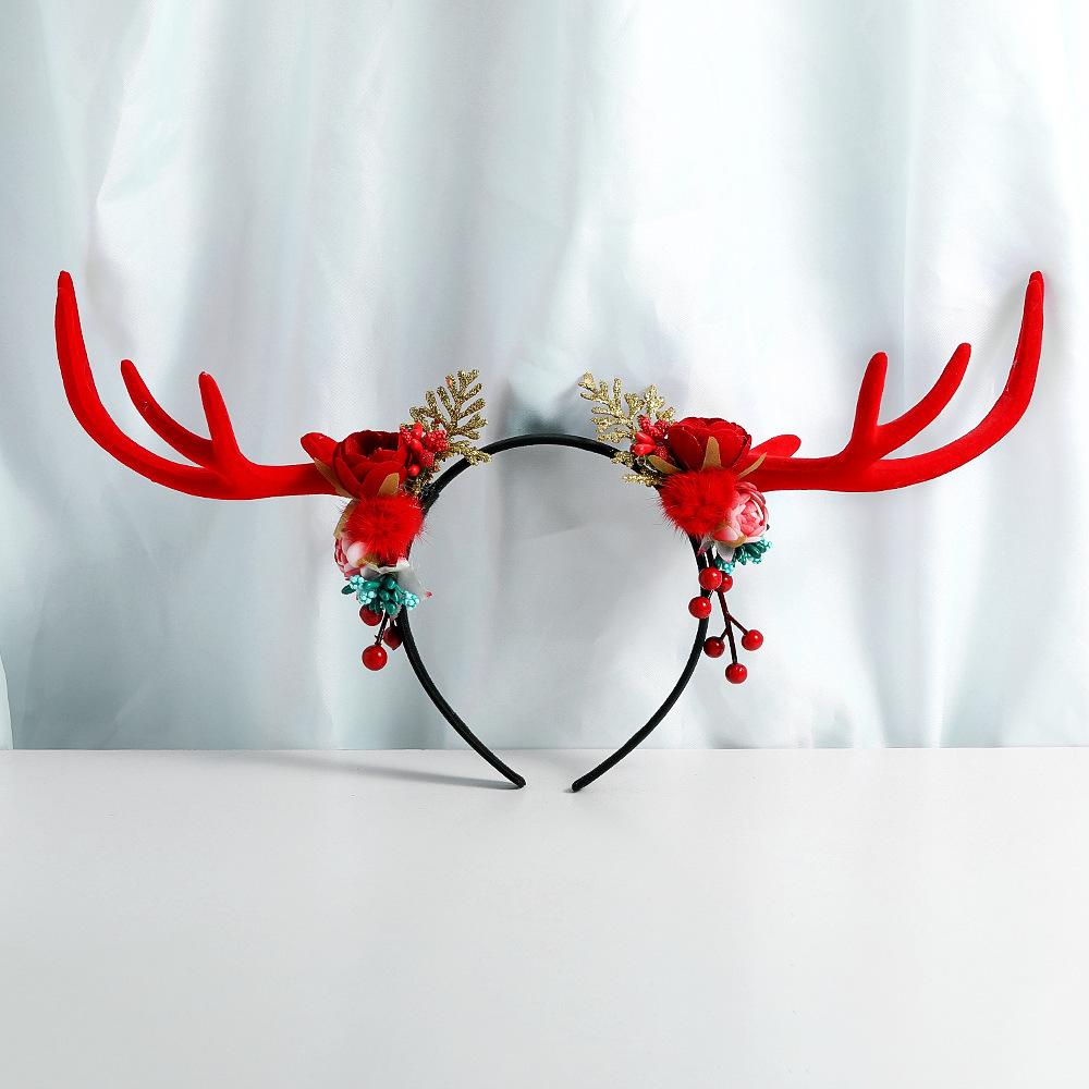 1PC Red Headband, Christmas Decoration, Antlers Headband, Suitable for Taking Photos,Party Carnival Props. Headbands Hair Band
