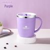 Stainless Steel Double-Layer Coffee Mug with Lid and Handle - Colorful and Portable Travel Mug