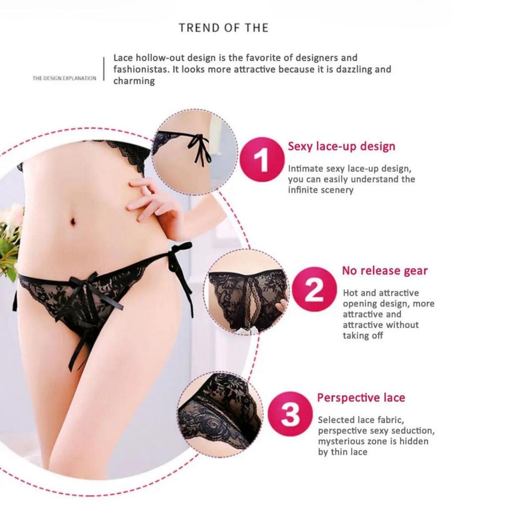 Erotik Kadın Külotu Kasık Açık Kadın İç Çamaşırı Fiyonklu İç Çamaşırı Kadınlar İçin Bayanlar Seksi Dantel Tanga Temptation Şeffaf