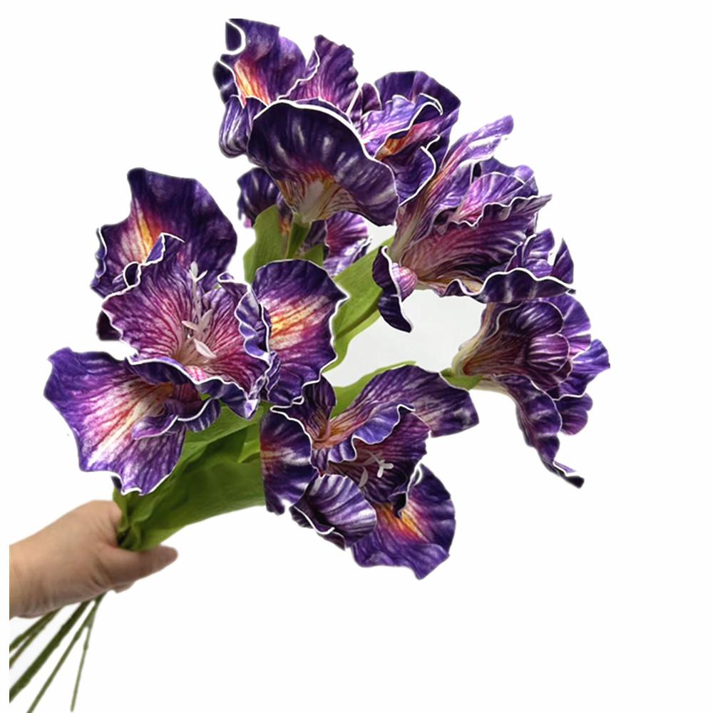 Artificial Real Touch Iris Flower branch EVA Large Iris for Wedding Party Hotel Home Floral Decor