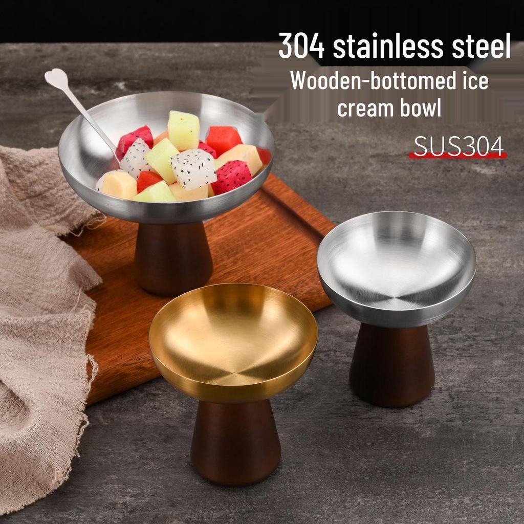 304 Stainless Steel Dessert Bowl for Ice Cream, Yogurt, Pudding, and Salad.