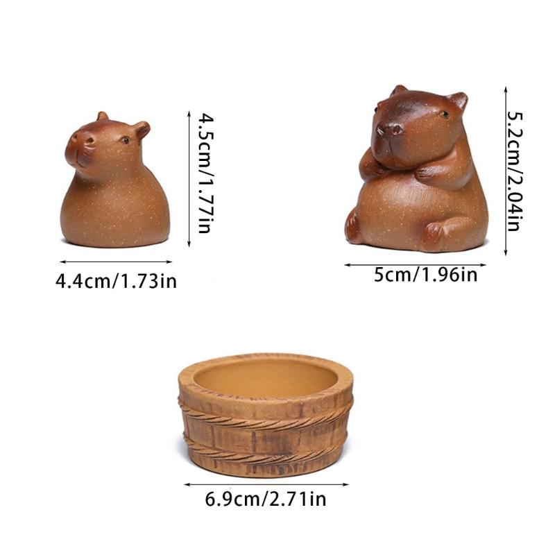 Capybara Tea Pet Unique Clay Capybara Tea Figure Household for Display