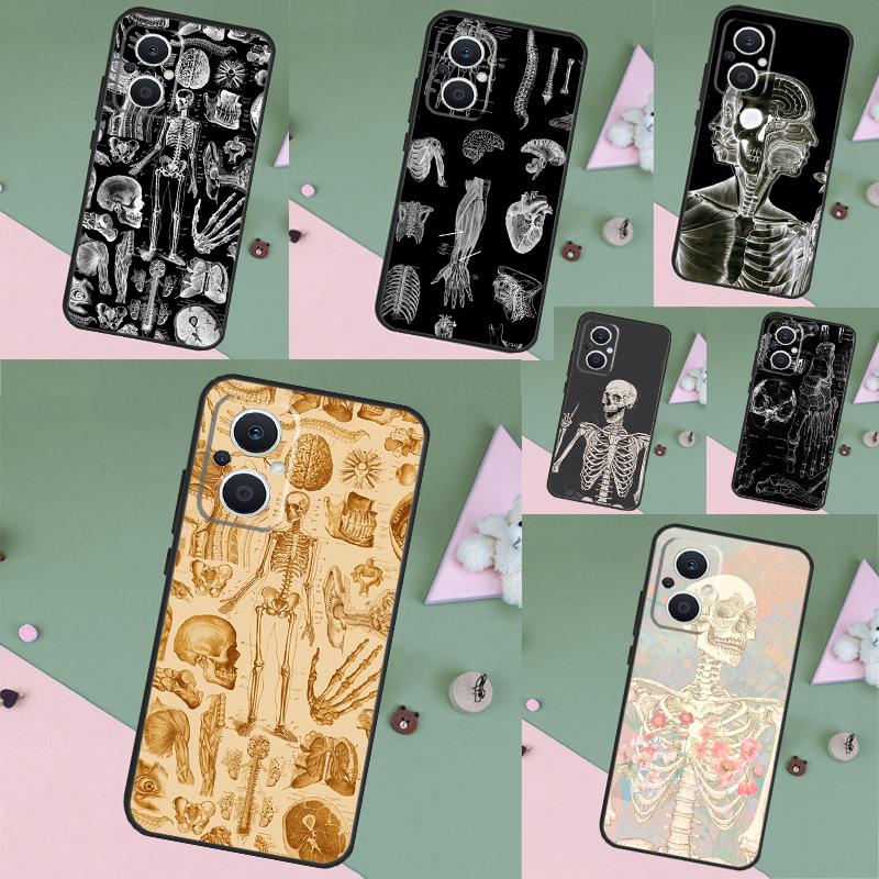 Medical Skeleton Anatomy Case For OPPO Reno 15F 14F 11 12 13 F 14 10 15 Pro 7 8 Lite OPPO Find X5 X6 X8 X9 Pro Cover