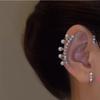 Ear Bone Clip Women's Flash Diamonds Light Luxury Exquisite Earrings Ear Hanging Personality High-end Pearl Earrings