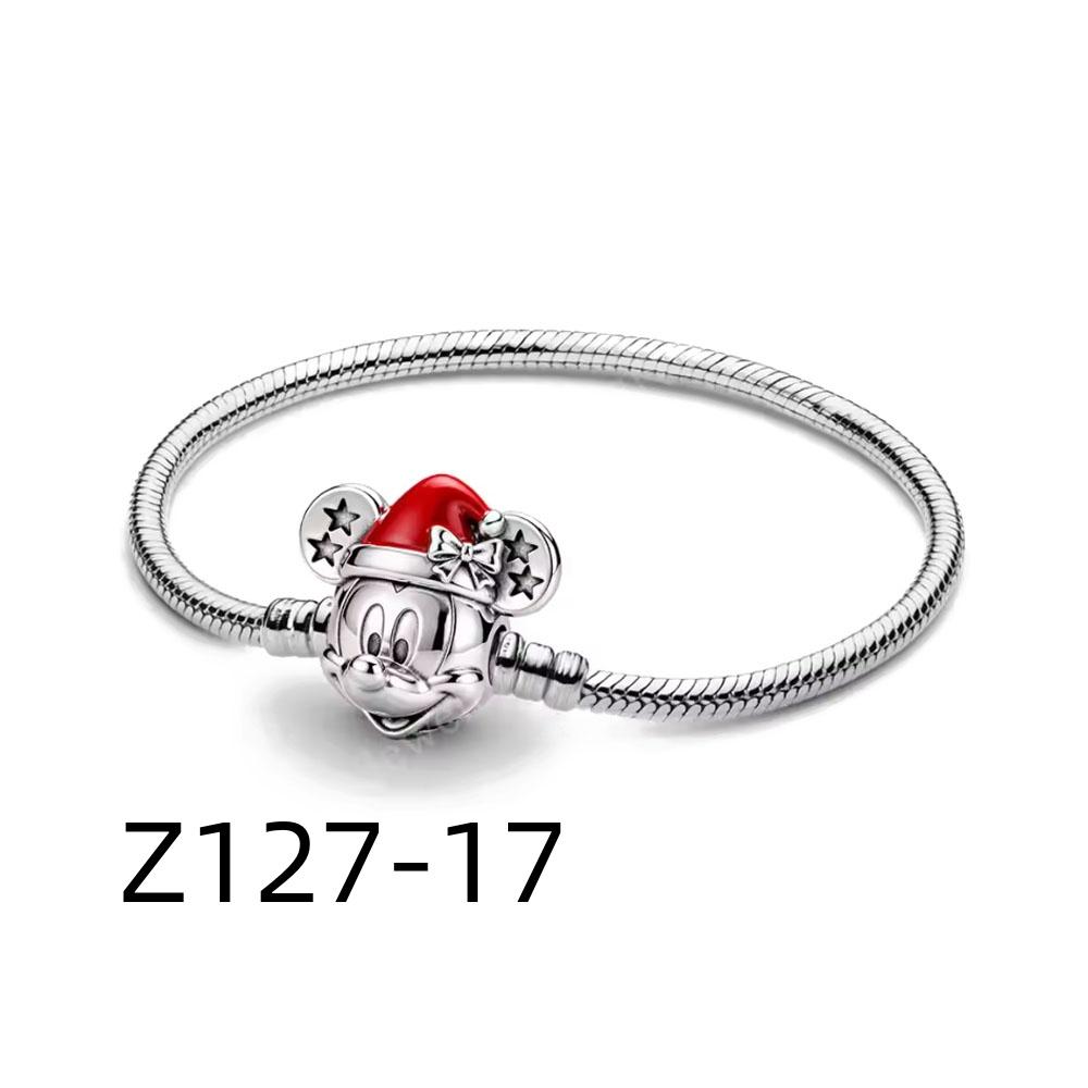 New Cute Blue Fox Rabbit Cartoon Necklace 925 Silver European Style Bracelet DIY Women's Charm Fashion Jewelry Gift