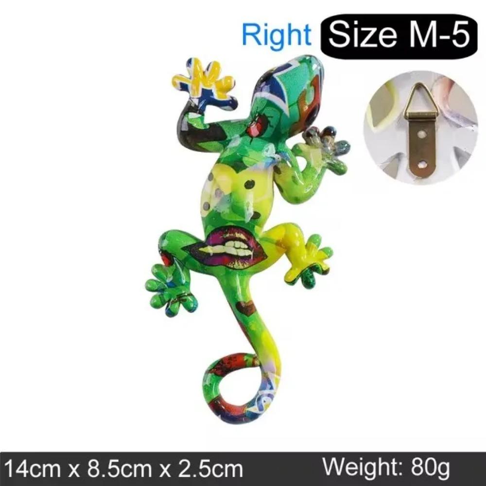 Creative Color House Lizard Statue Figurine Resin Sculpture Cabinet Wall Hang Home Office Bar Store Decoration Ornament Crafts
