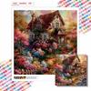 New Arrival 5D DIY Full Circle Diamond Painting "Castle Garden" Embroidery Cross Stitch Home Decor Gift