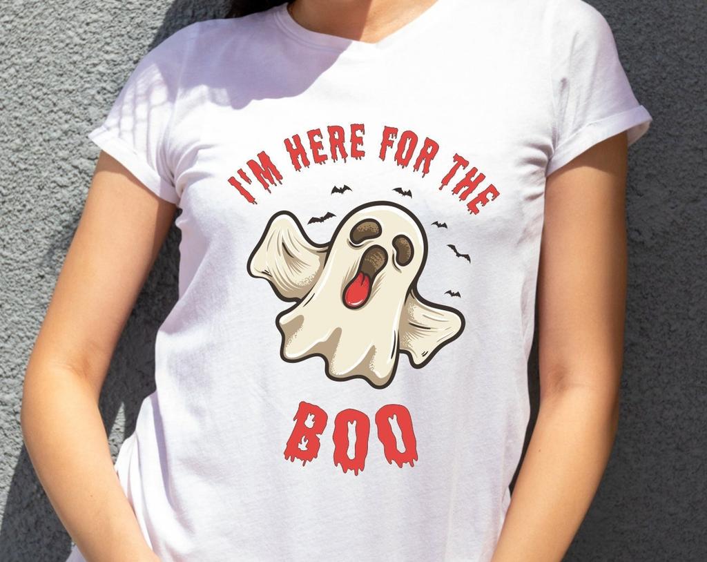 Halloween T-Shirt / I'm Here For The Boo Spooky T-Shirt / Boo Boo Creepy Retro Shirt Vintage Style October Girl Birthday Gift For Her Tee Top
