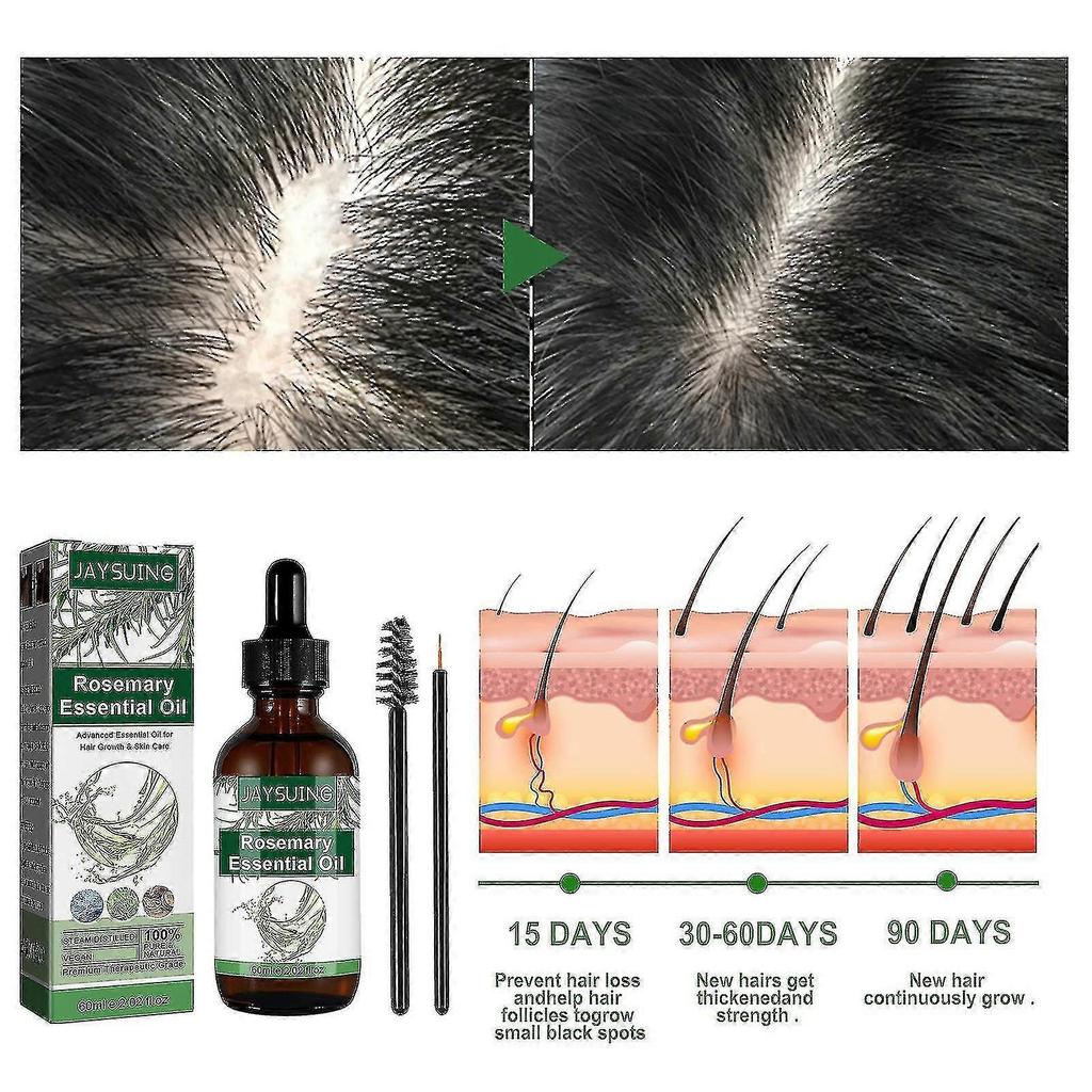 3pcs Rosemary Essential Oil For Hair Growth, Eyebrows And Eyelashes, Skin Care, Hair Loss Treatment Oil