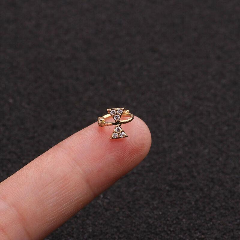 Huggie Hoop Earrings For Cartilage Helix Tragus In Gold And - Foto 2