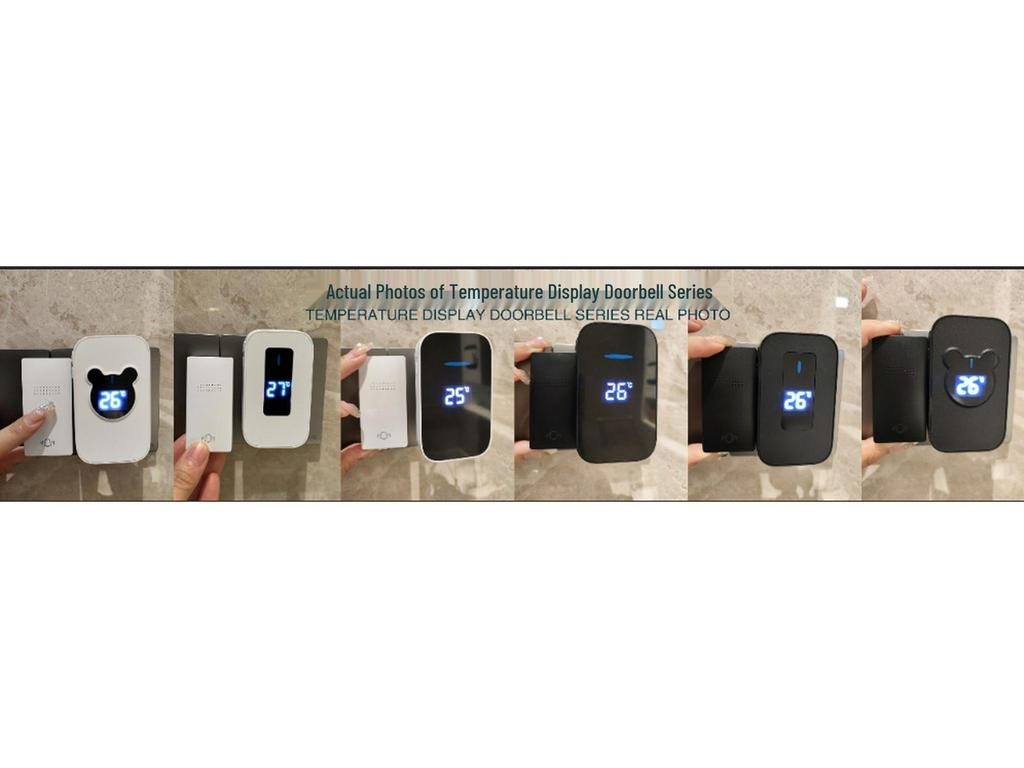 Self-Powered Waterproof Doorbell with Adhesive Backing - No Installation Required, Easy to Use.